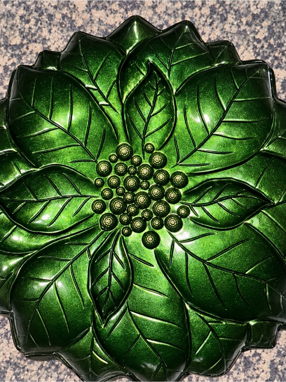 Emerald Glass Leaf Wall Accent - Home Art